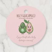 Étiquettes Cadeau Baby shower d'Avocado rose Saint-Guacamole (Dos)