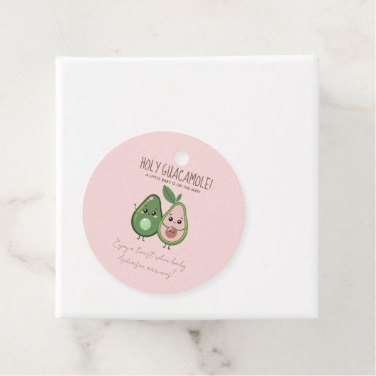 Étiquettes Cadeau Baby shower d'Avocado rose Saint-Guacamole (En situation)