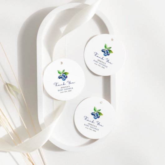 Étiquettes Cadeau Baby shower de bleuets doux