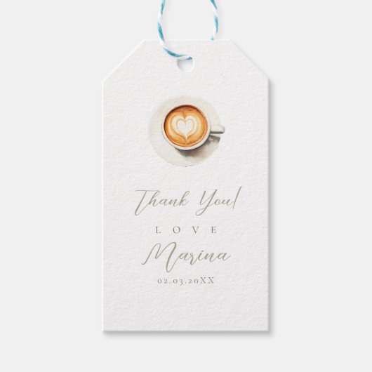 Étiquettes-cadeau Baby shower de café (Devant)