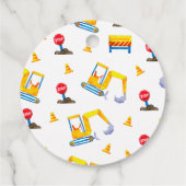 Étiquettes Cadeau Baby shower de camion de construction (Dos)
