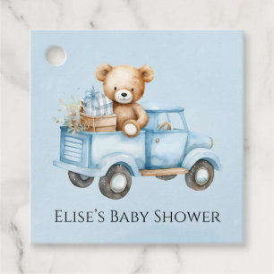 Étiquettes Cadeau Baby shower de camion Vintage Teddy Bear
