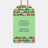 Étiquettes-cadeau Baby shower de camions (Dos)