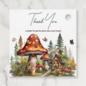 Étiquettes Cadeau Baby shower de champignons de forêt rustique autom (Dos)