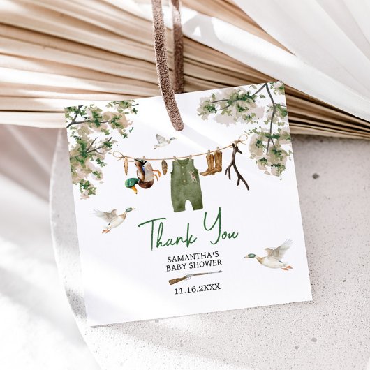 Étiquettes Cadeau Baby shower de chasse au canard