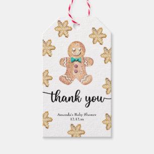 Étiquettes-cadeau Baby shower de cookies de Noël merci