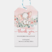 Étiquettes-cadeau Baby shower de couronne d'eucalyptus pour éléphant (Dos)