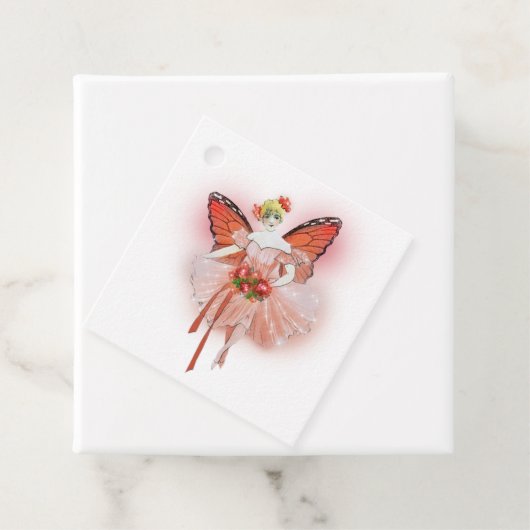 Étiquettes Cadeau Baby shower de fée de papillon brillant (En situation)