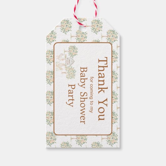 Étiquettes-cadeau Baby shower de ferme mignonne (Devant)