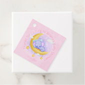 Étiquettes Cadeau Baby shower de fille d'éléphant rose (En situation)