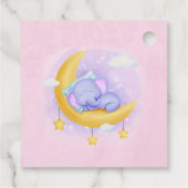 Étiquettes Cadeau Baby shower de fille d'éléphant rose (Dos)