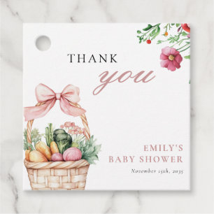 Étiquettes Cadeau Baby shower de filles du marché des fermiers culti