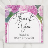 Étiquettes Cadeau Baby shower de fleurs d'Hydrangea (Devant)