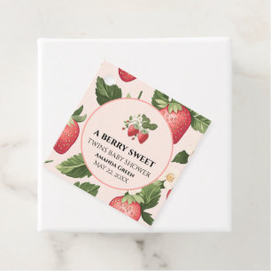 Étiquettes Cadeau Baby shower de fraises sucrées TWINS Berry