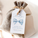 Étiquettes-cadeau Baby shower de garçon Blue Bowtie<br><div class="desc">Dites merci aux amis et à la famille d'avoir assisté à votre baby shower avec ces étiquettes de faveur sur le thème du corps.</div>