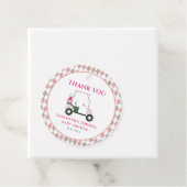 Étiquettes Cadeau Baby shower de golf moderne rose (En situation)
