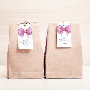 Étiquettes-cadeau Baby shower de la corbeille rose