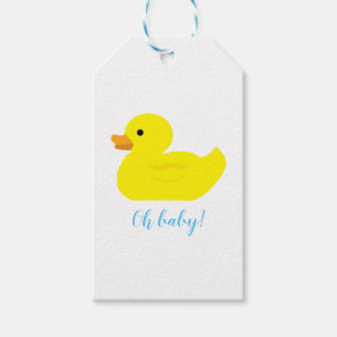 Étiquettes-cadeau Baby shower de la fête du canard en caoutchouc BAB