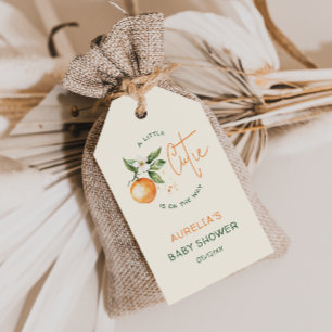 Étiquettes-cadeau Baby shower de la Petite Cutie Orange Citrus