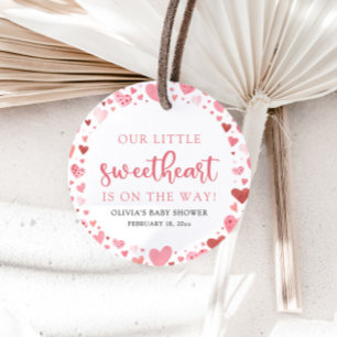 Étiquettes Cadeau Baby shower de la Saint Valentin Pink Little Sweet