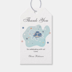 Étiquettes-cadeau Baby shower de la tortue de mer Océan mignon