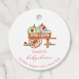 Étiquettes Cadeau Baby shower de Labybug de Citrouille moderne rusti