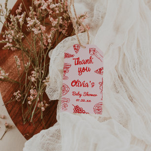 Étiquettes-cadeau Baby shower de livraison spécial rouge à la main t