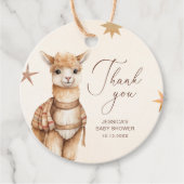 Étiquettes Cadeau Baby shower de Llama Merci (Devant)