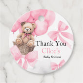 Étiquettes Cadeau Baby shower de l'ours (Devant)