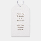 Étiquettes-cadeau Baby shower de l'ours couché Bois (Dos)