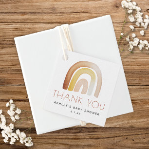 Étiquettes Cadeau Baby shower de Merci arc-en-ciel Boho mignon