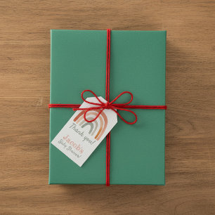 Étiquettes-cadeau Baby shower de Merci arc-en-ciel neutre