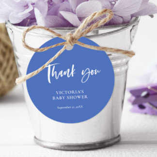 Étiquettes Cadeau Baby shower de Merci bleu marine