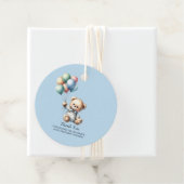 Étiquettes Cadeau Baby shower de Merci bleu Teddy Bear (En situation)