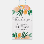 Étiquettes-cadeau Baby shower de Merci Citrus Orange (Dos)
