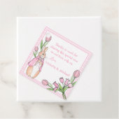 Étiquettes Cadeau Baby shower de Merci de lapin blanc rose (En situation)