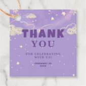 Étiquettes Cadeau Baby shower de Merci de rêve pourpre (Devant)