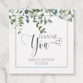 Étiquettes Cadeau Baby shower de Merci de verdure simple (Dos)