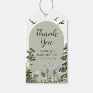 Étiquettes-cadeau Baby shower de montagne de Boy Pine Tree