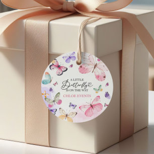 Étiquettes Cadeau Baby shower de papillons colorés