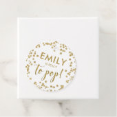 Étiquettes Cadeau Baby shower de Parties scintillant blanc et or Pop (En situation)