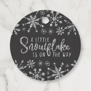 Étiquettes Cadeau Baby shower de Parties scintillant Silver Little S