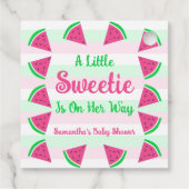 Étiquettes Cadeau Baby shower de pastèque doux (Dos)