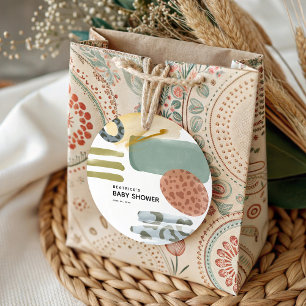 Étiquettes Cadeau Baby shower de peinture Poster de animal d'aquarel