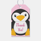 Étiquettes-cadeau Baby shower de pingouin (Devant)
