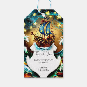 Étiquettes-cadeau Baby shower de pirate nautique