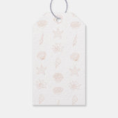 Étiquettes-cadeau Baby shower de plage de Seashell Merci (Dos)