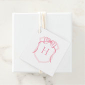 Étiquettes Cadeau Baby shower de poitrine rose (En situation)