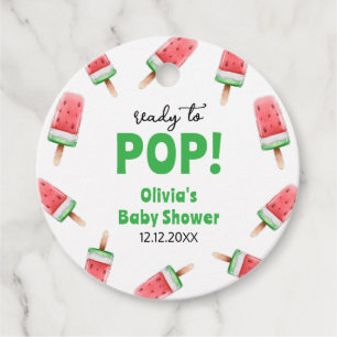 Étiquettes Cadeau Baby shower de Popcicule de crème glacée Watermelo