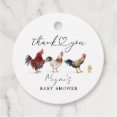 Étiquettes Cadeau Baby shower de poulet Boho (Devant)